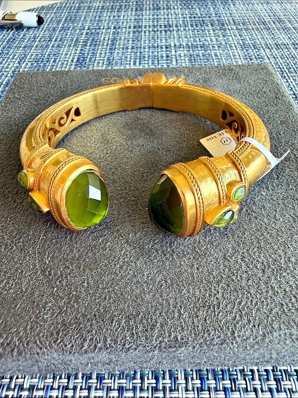 Julie Vos Cannes Cuff Gold & Green Bracelet